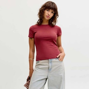 T-shirts rouges pour femmes, manches courtes, prix bas, vêtements décontractés d'été - Product Image 2