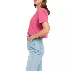 Camiseta de Algodón de Corte Holgado para Mujer, Marca Privada, Ligera, Cómoda y Moderna, Combina con Cualquier Estilo, Bordado de Logotipo Personalizado - Product Image 4