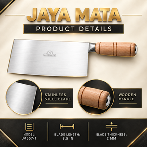 Couteau de cuisine JAYA MATA en acier inoxydable, 8,5 pouces, manche en bois, durable, ambidextre, finition polie, fabriqué en Inde - Product Image 2