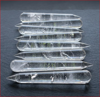 Bâtonnet de quartz à facettes, pierre précieuse naturelle transparente, pointe polie pour la guérison, le massage et l'artisanat
