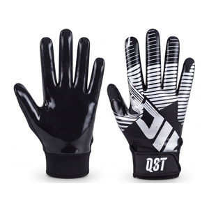 Elite <b>Sticky</b> Receiver Football Gloves Breathable Glossy Palm Stripe Print Back Lightweight Outdoor Custom Logo OEM ODM Direct - Product Image 1