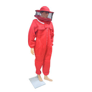 Traje de Apicultura Rojo con Velo de Malla, Mangas Holgadas de Poliéster para Apicultores - Product Image 2