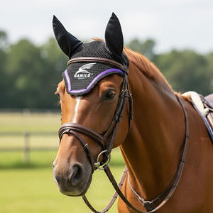 Máscara Antimoscas para Caballos, Suave, Elástica y Transpirable, con Orejas, Máscara Antimoscas con Malla Elástica y Protección para los Ojos - Product Image 1