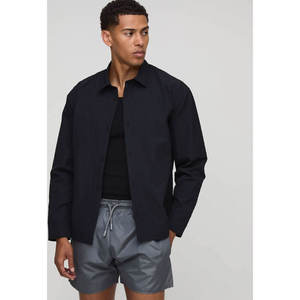 Chemise décontractée à capuche pour homme, en flanelle à carreaux, en coton, à manches longues, coupe ajustée, noire, chaude, pour l'automne et l'hiver - Product Image 1