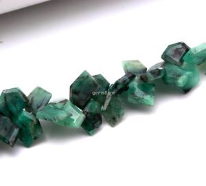 AAA Emerald Faceted Slice Beads Emerald Gemstone Beads For Jewelry Making Fancy Diamond Slice Emerald Beads 8x12-12x16MM Bulk - Product Image 2