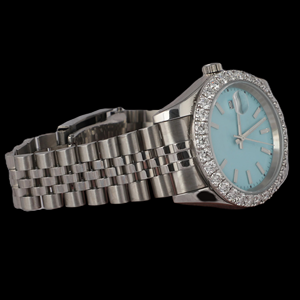 Wholesale Price <b>Blue</b> Dial With Only Bezel Round Case Moissanite Diamond Stainless Steel Fashion Luxurious <b>Watch</b> <b>for</b> <b>Man's</b> - Product Image 3