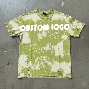 Camisetas de Fabricante Estilo Urbano Vintage, Corte Holgado, Lavado Ácido, Desgastadas y Rotosas, Camisetas Oversize de Manga Corta Personalizadas para Hombre - Product Image 5