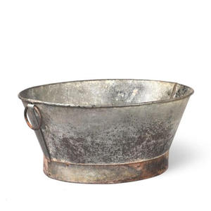 Extra <b>Large</b> Sheet Iron Planter Garden Supplies Decorative Galvanized Planter Portable <b>Flower</b> Bucket With Handles - Product Image 1