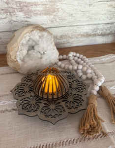 Support de lampe T en bois de bambou écologique Décoration de Noël durable faite à la main Design moderne pour salles de méditation Yoga Wellness - Product Image 6