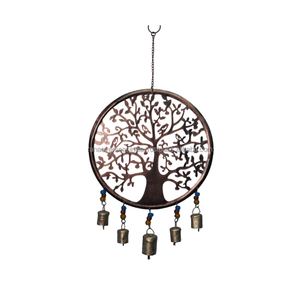 กระดิ่งลมต้นไม้พร้อมกระดิ่งลมสีโรสโกลด์โบราณติดผนังทำจากเหล็กใช้เป็นของขวัญที่สมบูรณ์แบบสำหรับผู้หญิงและผู้ชาย - Product Image 6