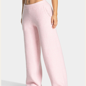 Pantalones Deportivos de Felpa de Algodón para Mujer, con Logotipo Personalizado, Lisos, de Corte Recto, Anchos y Holgados, para Otoño, Deportes y Gimnasio - Product Image 5