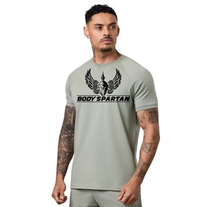 Camiseta Deportiva de Cuello Redondo para Hombre, Color Verde Salvia, Manga Corta, Transpirable, Ligera, para Fitness, Running, Entrenamiento, Gimnasio, Ropa Deportiva - Product Image 1