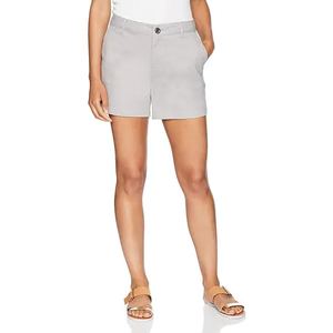 Women Summer Chino Shorts Casual Mint Green Cotton Twill Shorts Mid Rise Slim Fit Walking Shorts Lady Work Pants - Product Image 3