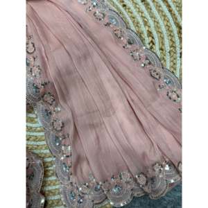 Designer Party Wear Saree with <b>Sequins</b> and Embroidery Work - Product Image 5