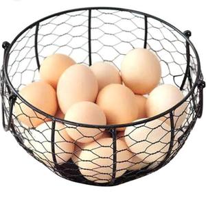 Panier de rangement de forme personnalisée, écologique, moderne, de haute qualité, couleur noire, panier en fil métallique exclusif de designer, forme d'œuf doré - Product Image 2