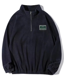 Pull-over décontracté à col montant et fermeture éclair pour hommes Sweat-shirt tendance avec motif 3D Polaire de haute qualité Automne Hiver - Product Image 2