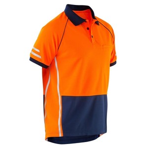 Camisa de construcción de seguridad de alta visibilidad naranja fluorescente hecha a medida uniforme de trabajo de manga corta de Glory Color - Product Image 1