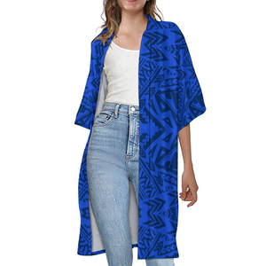 Floral Print <b>Long</b> Batwing Sleeve Kimono <b>Cardigan</b> <b>Women's</b> Summer Lightweight Open Front Poncho Casual Outerwear Gray White - Product Image 6
