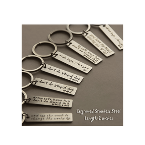 Portachiavi Personalizzato con Iniziali Incise 'Drive Safe I Love You' Accessorio Auto Regalo Sentito per Marito o Fidanzato - Product Image 3