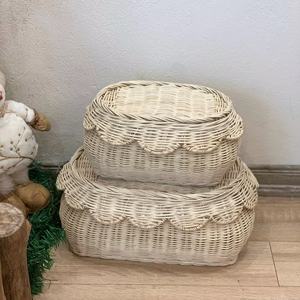 Nueva Llegada Best Buy Cesta de Ratán Natural Tejida a Mano Flora SCALLOP Cestas de Almacenamiento de Ratán Hecho a Mano de Vietnam - Product Image 3