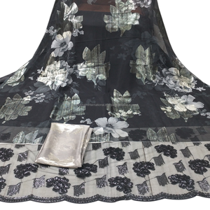 Jacquard de couleur rose tendance et Dirac somalien brodé uni avec paillettes pour robe culturelle festive et gorgura assorti - Product Image 5