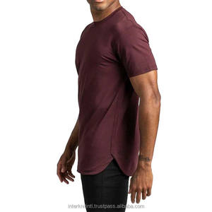T-shirt de sport ajusté personnalisé pour homme avec ourlet superposé à fentes latérales en molleton 100 % coton, couleurs personnalisables - Product Image 3