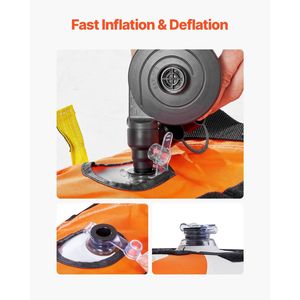 1-3 Riders <b>Inflatable</b> Towable Tube for Boating 510lbs Water Sport Tube with High Towing Capacity - Product Image 4