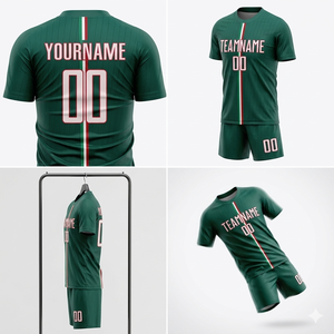 2026 Custom Soccer Team Kit Custom Logo <b>Green</b> Football Uniform with Shorts and Shirts Outfit Private Label Soccer Jersey Wear - Product Image 3