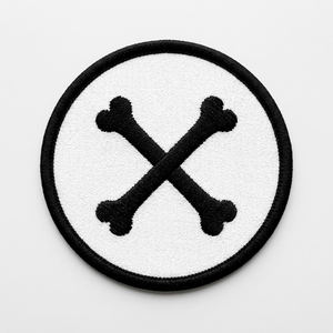 Parche Bordado Personalizado de Calavera Blanca, Insignia Redonda Negra Termoadhesiva, Venta al por Mayor, Táctico, Gótico, Aplique Bordado a Máquina, Pedido a Granel - Product Image 2