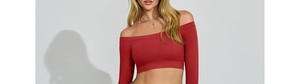 Women <b>Off</b> <b>Shoulder</b> Sweatshirt Raw Edge Neck <b>Long</b> <b>Sleeve</b> Relaxed Pullover Soft Fleece Casual <b>Top</b> Modern Fashion Lounge - Product Image 4