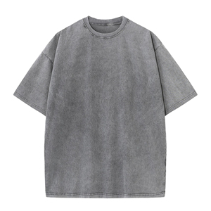 Men's Oversized Acid Wash Men T-Shirt With <b>Skull</b> Pattern Short Sleeve O-Neck Street Style Cotton Jersey <b>Top</b> Wholesale Rate - Product Image 3