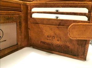 Portefeuille à deux volets en cuir de vache Crazy Horse pour hommes avec porte-monnaie Fabricant LW-0078 - Product Image 3