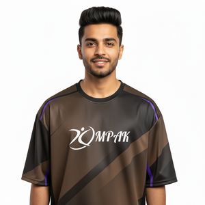 Camiseta Sublimada Oversize para Hombre, Estilo Casual Urbano, Corte Regular, Poliéster/Algodón, Secado Rápido, Transpirable - Product Image 1