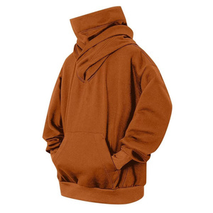 Sudadera con Capucha de Forro Polar para Hombre, Color Sólido, Estilo Holgado, Informal, para Otoño, Corte Regular, Tejida - Product Image 4