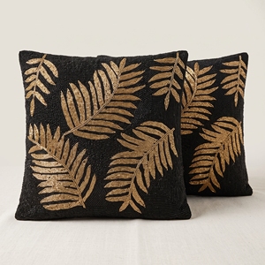 Luxury Red Velvet Cushion Cover Gold Bugle Bead Striped Diagonal Accent <b>Pillow</b> Case Glam Holiday Christmas Sofa Couch <b>Pillows</b> - Product Image 2