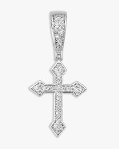 VVS Moissanite Iced Out <b>Cross</b> Pendant Necklace <b>Charm</b> Hip Hop Religious Jewelry - Product Image 1