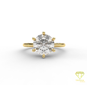 Round Cut Moissanite Diamond Engagement <b>Ring</b> Rose Gold <b>Solitaire</b> Wedding <b>Ring</b> For Women Fine Jewelry - Product Image 3