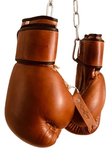 Guantes de Boxeo Profesionales de 12oz, Color Bronceado, Estilo Retro Clásico, 100% Cuero Vacuno, para Gimnasio, Entrenamiento Físico, Golpeo y Bolas de Velocidad - Product Image 2