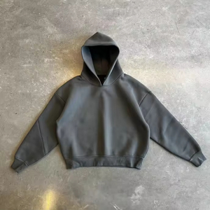Sweat à capuche pour homme en néoprène court, personnalisé, grande taille, 65 % coton, 35 % polyester, collection essentielle, vente en gros - Product Image 5