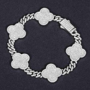 Pulsera de Lujo en Plata 925 con Forma de Nube y Diamantes de Imitación, Cadena con Micropavé, Unisex, para Uso Diario, Bañada en Rodio - Product Image 3