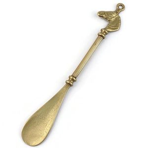 High Quality Brass Shoe Horn Long Handle Comfortable Grip Durable Footwear <b>Helper</b> Tool For Daily Use Needs - Product Image 1