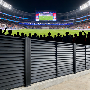 Clôture en aluminium à persiennes pour zone de supporters de <span class=keywords><strong>la</strong></span> Coupe <span class=keywords><strong>du</strong></span> <span class=keywords><strong>Monde</strong></span>, clôture extérieure pour <span class=keywords><strong>la</strong></span> protection de <span class=keywords><strong>la</strong></span> vie privée pour les stades et les événements sportifs - Product Image 1