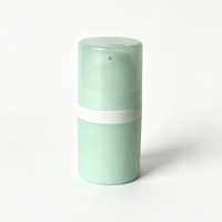 Botol Pompa Tanpa Udara Warna Hijau Mint 15/30/50ml Wadah Kosmetik Vakum Isi Ulang untuk Lotion Serum Krim Wajah Perjalanan Penggunaan Sehari-hari