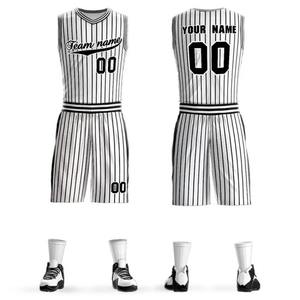 Diseño OEM ODM, Sublimación, Diseño de Logotipo Personalizado, Uniforme de Baloncesto Reversible Blanco y Negro - Product Image 5