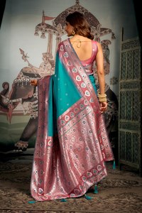 Drape <b>Yourself</b> in Elegance Make Every Moment Royal Indulge in Timeless Grace Saree Silk Nett Fabric Heavy Premium Soft Silk - Product Image 3