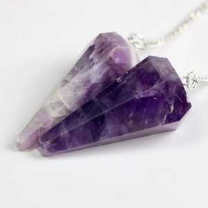 Péndulo de Cristal de Amatista Tallado y Pulido, Herramienta de Sanación Metafísica de la Nueva Era, Cuarzo Grabado con Amor, Feng Shui, Gema Natural para el Hogar - Product Image 4