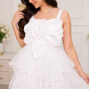 <b>Mother</b> <b>Daughter</b> <b>Matching</b> <b>Dresses</b> Ruffle Layered Maxi Gown Set Floral Celebration Wedding Party Family Photoshoot Boutique Outfit - Product Image 4