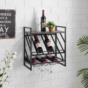 Porte-bouteilles moderne en métal pour comptoir, support de rangement géométrique autoportant, durable, facile à nettoyer, capacité personnalisable - Product Image 4