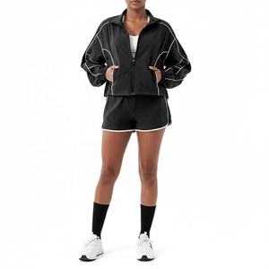 Conjunto Deportivo Unisex de Secado Rápido, Transpirable y Ecológico, Corte Regular, Chaqueta Deportiva de Manga Larga con Logotipo Estampado/Sólido en la Parte Delantera para Yoga - Product Image 6