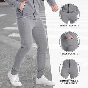 Nuevo conjunto deportivo de invierno para hombre, conjunto de 2 piezas, chándal informal con cremallera completa, conjunto deportivo para correr. - Product Image 6